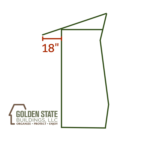 Shed blueprint with 18' roof overhang