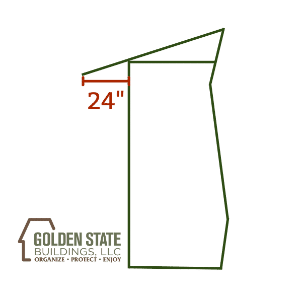 Shed blueprint with 24' roof overhang