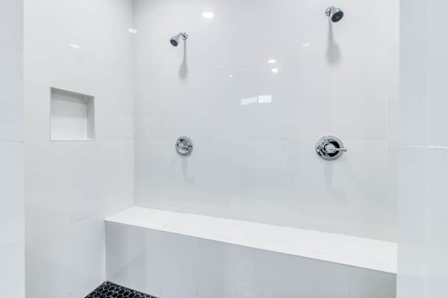 2 showers inside 14x12 outdoor bath house