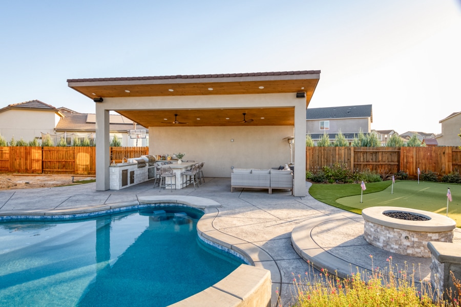 20x26 poolside cabana in Central CA