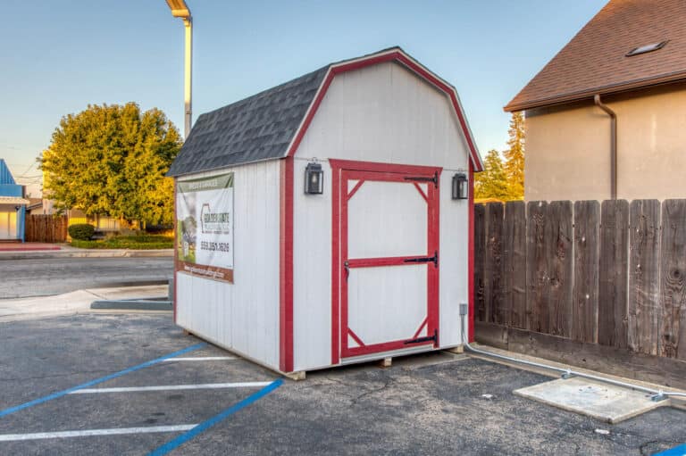 White and orange storage shed Buildings For Sale in Selma CA