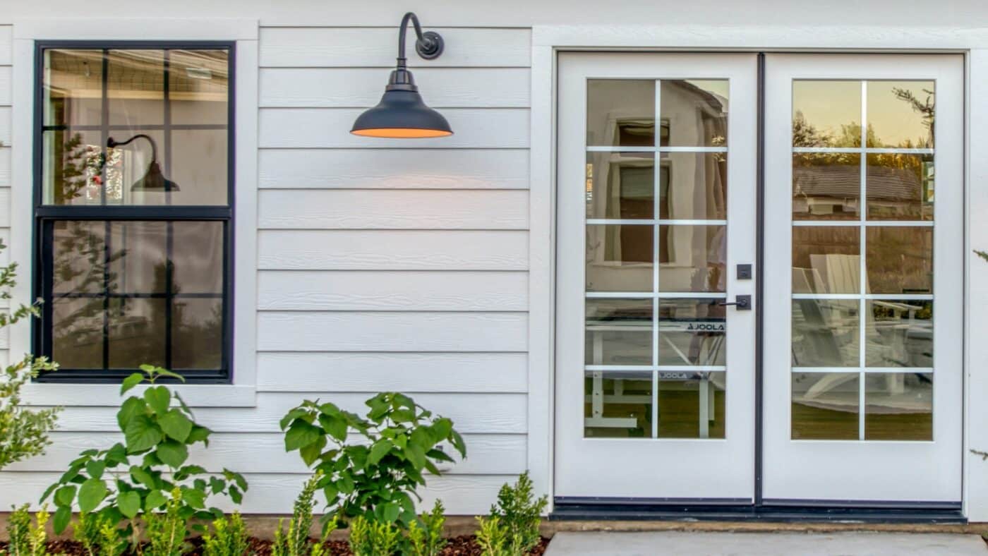 White shed door and windows for one car garages