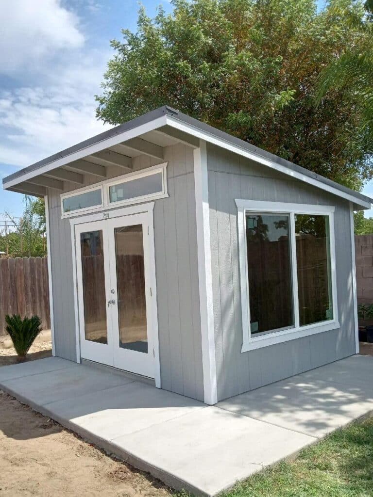 custom gray lean to storage buildings for sale near Squaw Valley CA