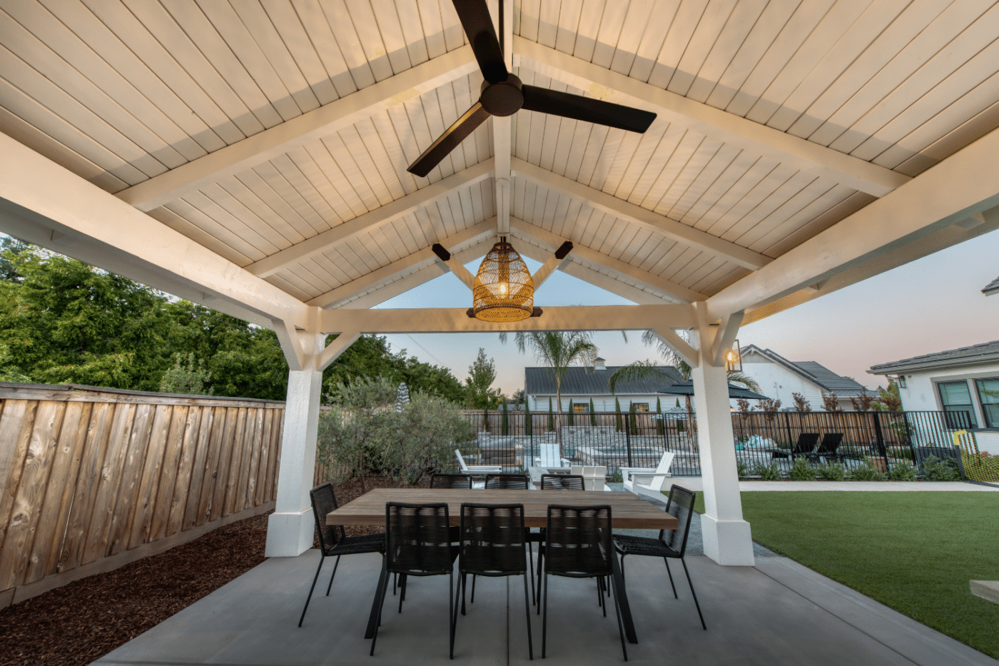 electrical options with fan and lighting for pavilions and cabanas in dunlap ca