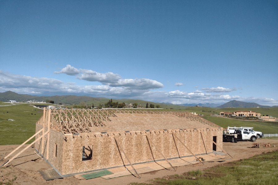 garage being built on site