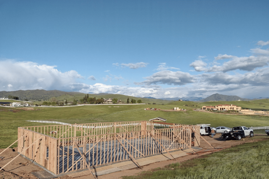 garage being built on site in Squaw Valley CA