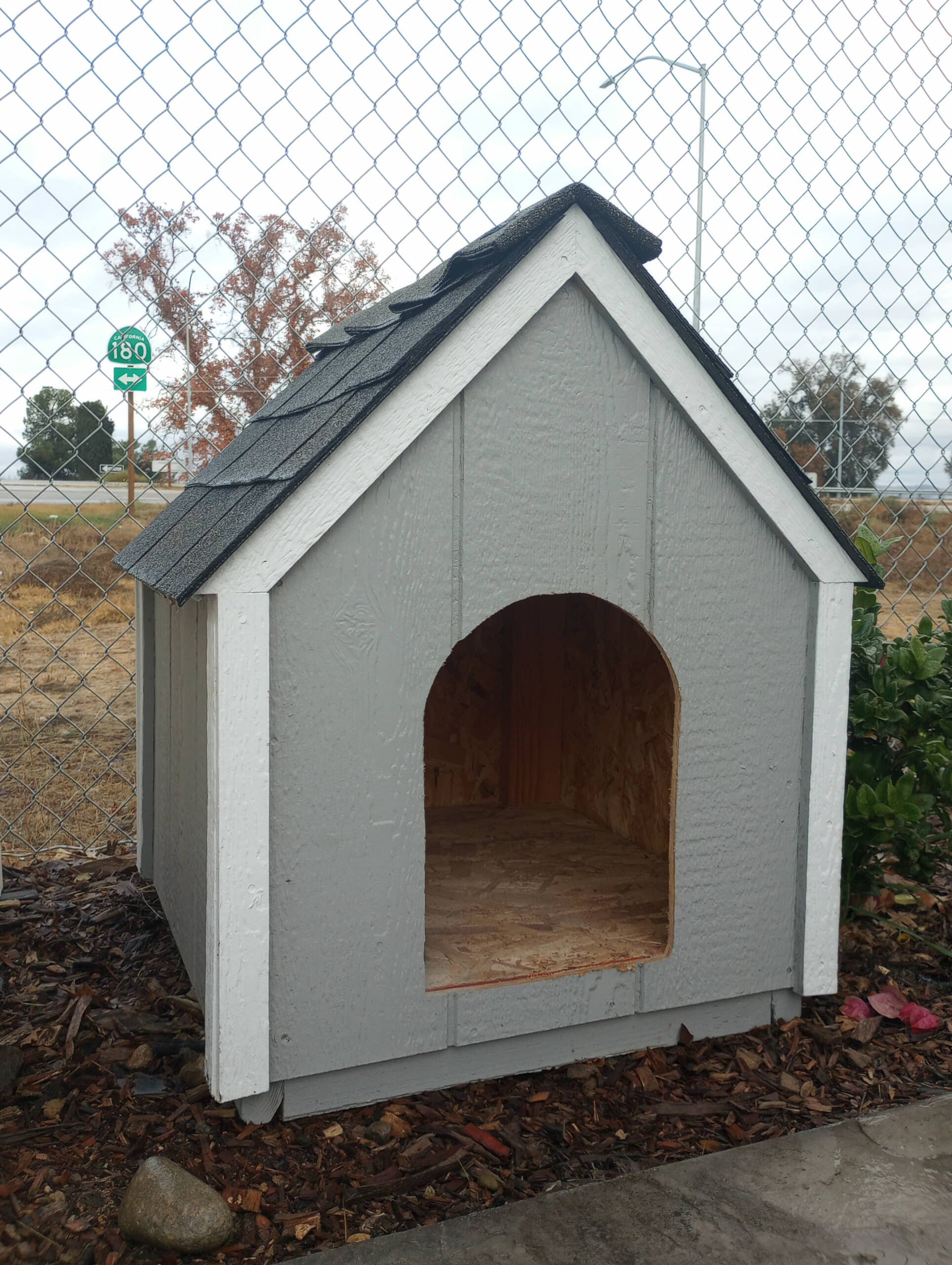 gray dog house