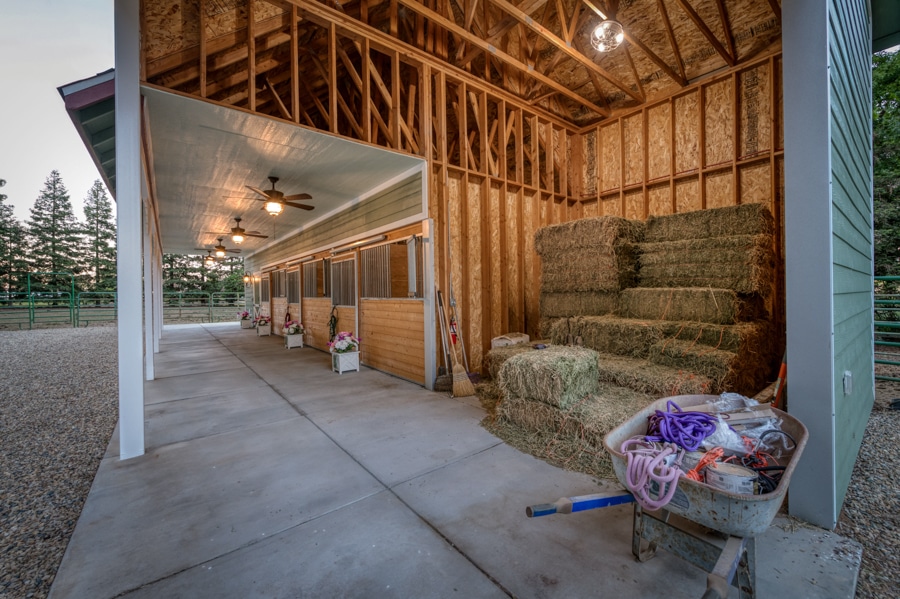 hay storage in 22x60 Horse Barn in Central CA