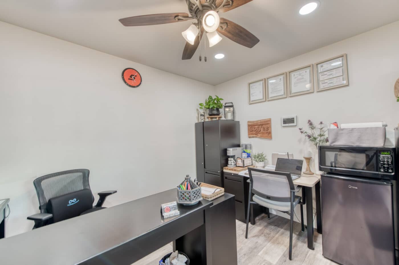 interior of shed home office