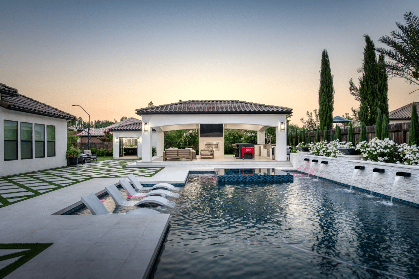 white pavilion near pool in kerman ca