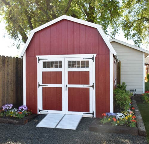red and white barn elite sheds in Clovis CA