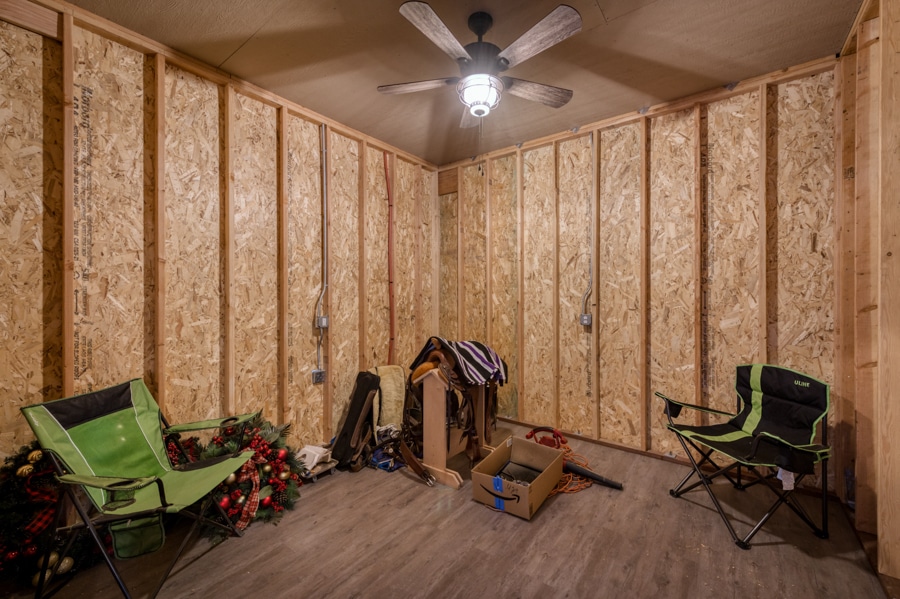 tack room in 22x60 Horse Barn in Central CA