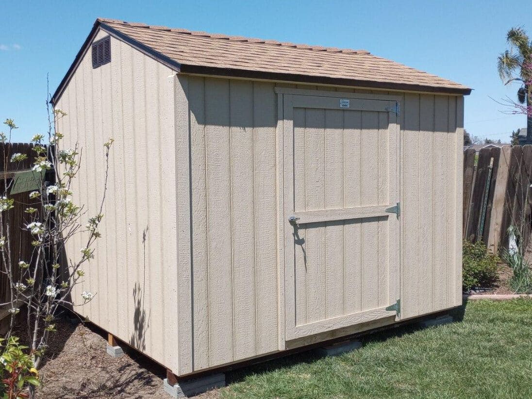 tan rancher value line sheds near Lemoore CA