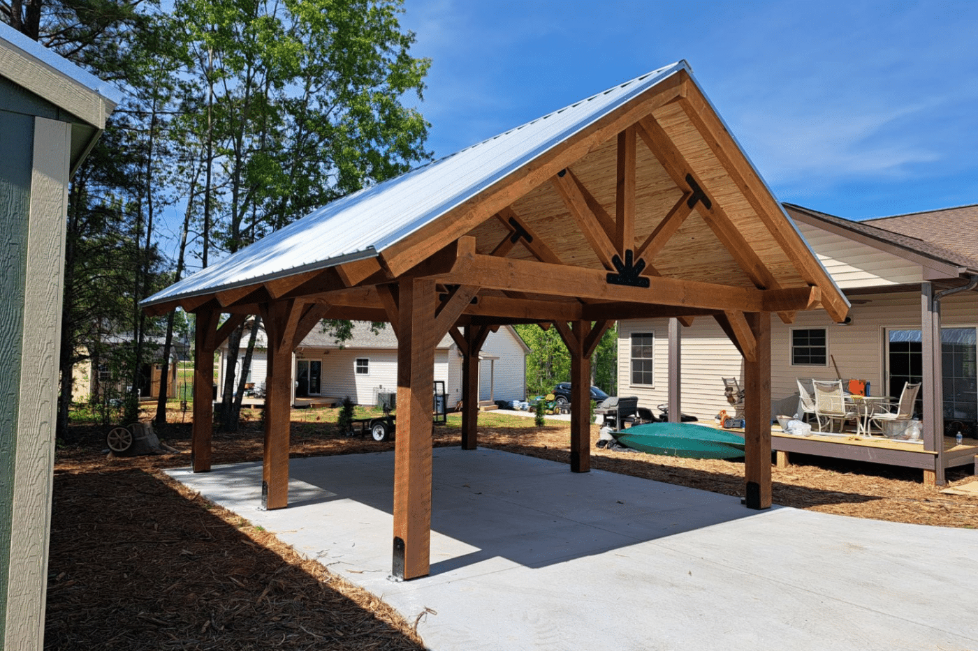 timber frame pavilion in dunlap ca