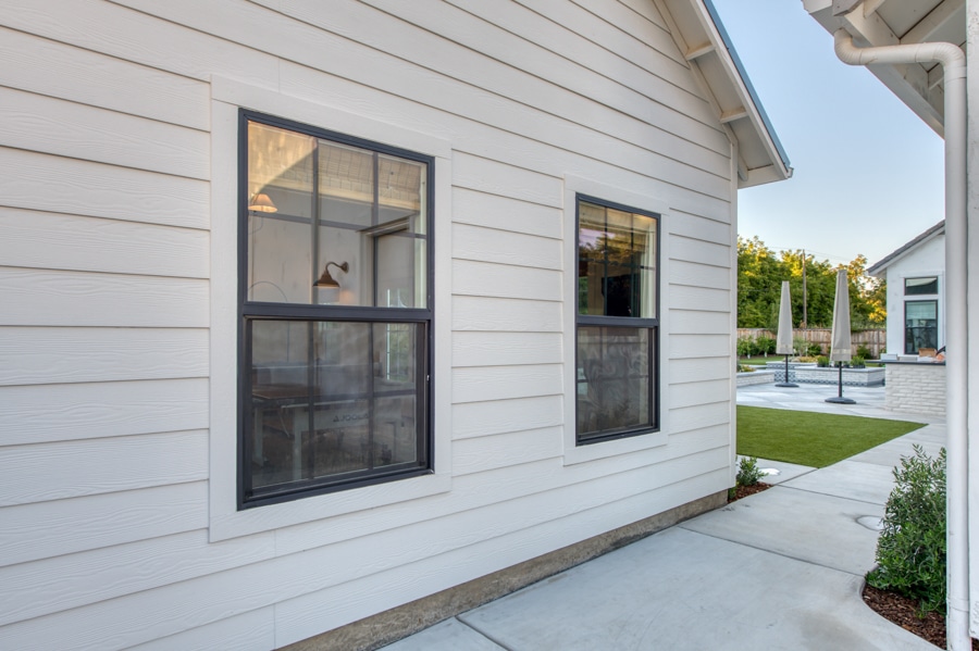 windows on the side of 16x30 pool house and game room